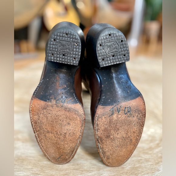 Vintage Tony Lama Western Boots | Women’s 7 | Leather | Brown Orange & Yellow - Picture 4 of 9
